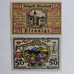 Billets de nécessité Pfennig Miesbach 1920 Allemagne
