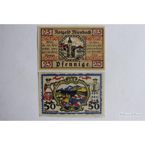 Billets de ncessit Pfennig Miesbach 1920 Allemagne