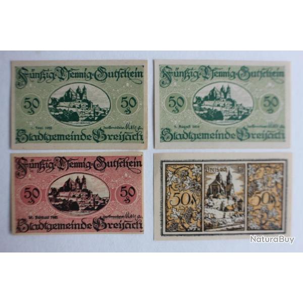 Billets de ncessit 50 Pfennig Breisach 1920 Allemagne