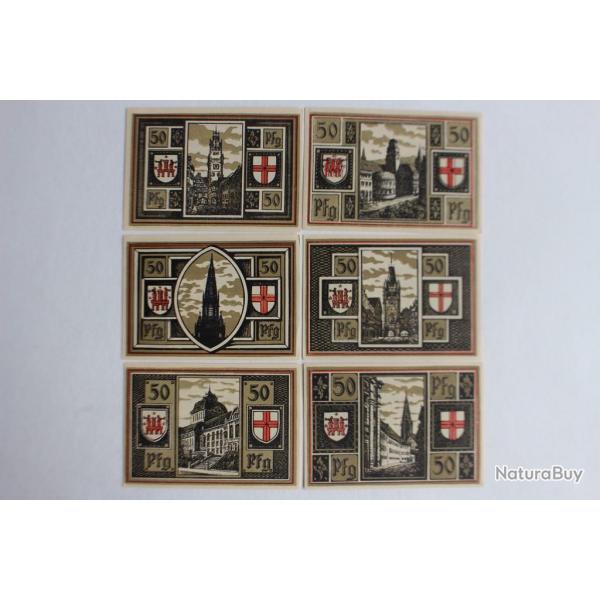 Billets de ncessit 50 Pfennig Freiburg im Breisgau 1921 Allemagne