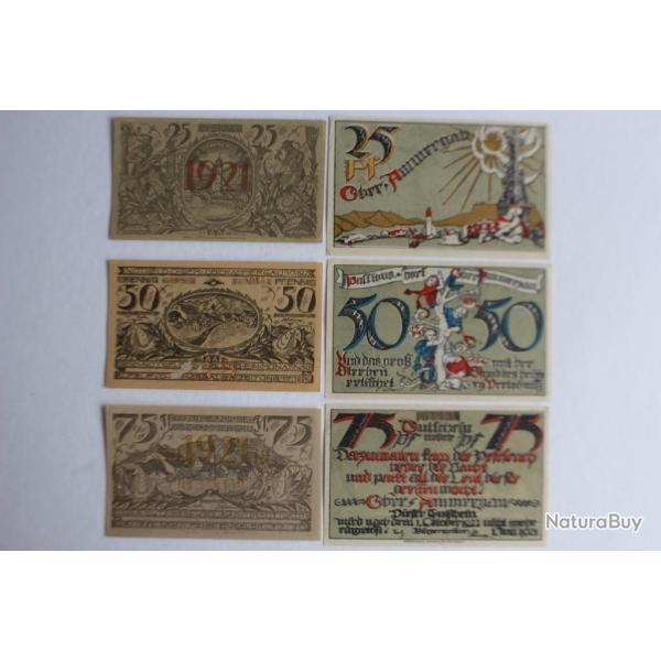 Billets de ncessit Pfennig Oberammergau 1921 Allemagne