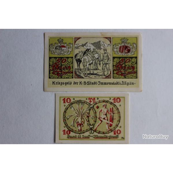 Billets de ncessit Pfennig Immenstadt im Allgu 1918 Allemagne