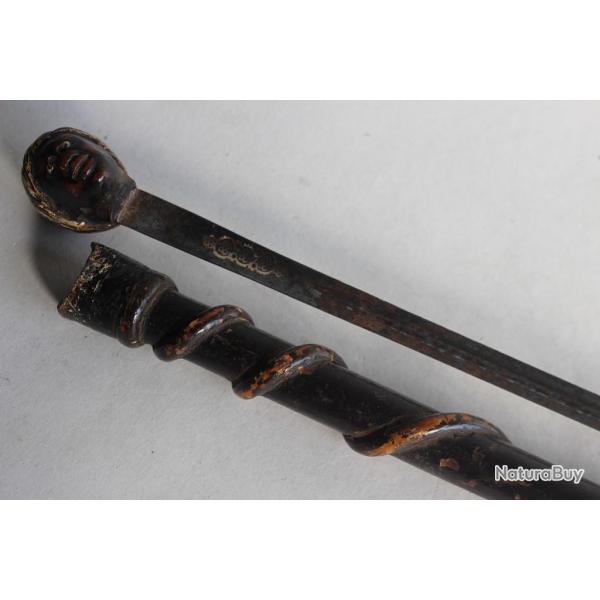 Canne pe de chef africain Art tribal