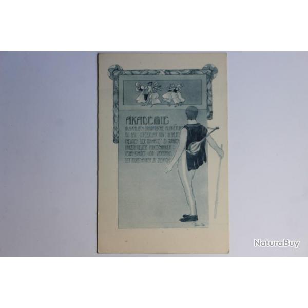 Carte postale ancienne Acadmie musicale de Zurich 11 fvrier 1904