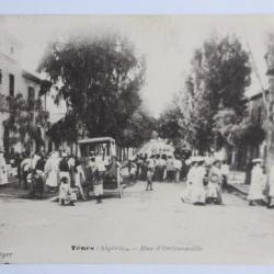 Carte postale ancienne Ténès Rue d'Orléansville Algérie