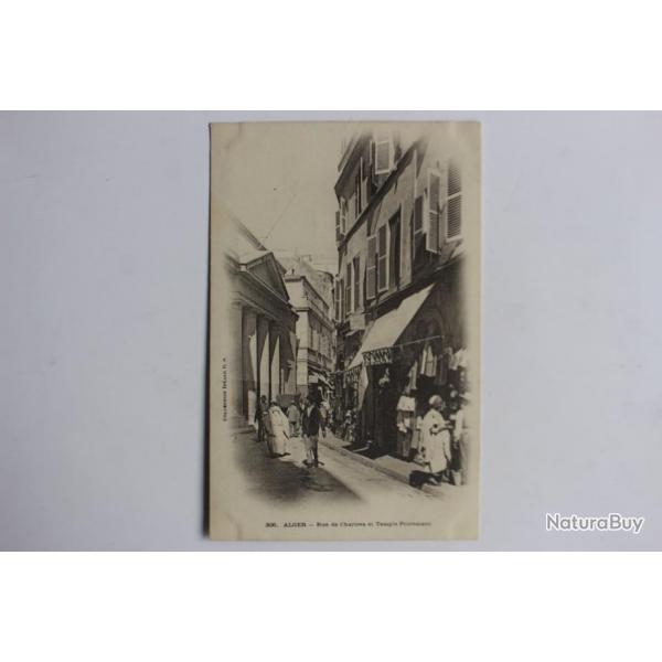 Carte postale ancienne Alger Rue de Chartres Temple Protestant Algrie