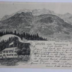 Carte postale ancienne Gruss vom Tannenberg Suisse