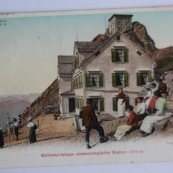 Carte postale ancienne Säntiswirtshaus meteorologische Station Suisse