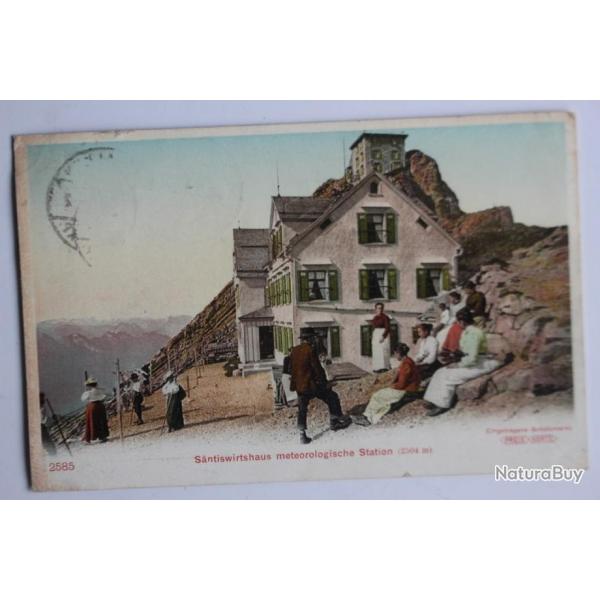 Carte postale ancienne Sntiswirtshaus meteorologische Station Suisse