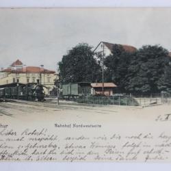 Carte postale ancienne Winterthur Bahnhof Nordwestseite Suisse
