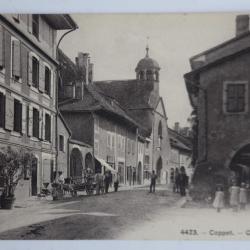 Carte postale ancienne Coppet Grand'rue Suisse