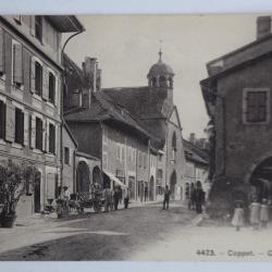 Carte postale ancienne Coppet Grand'rue Suisse