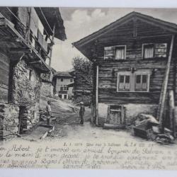 Carte postale ancienne Une rue à Salvan Suisse