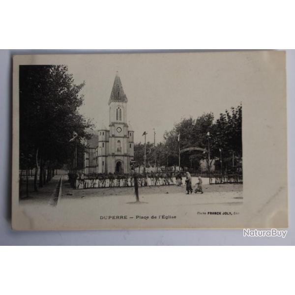 Carte postale ancienne Duperr Place de l'glise Algrie
