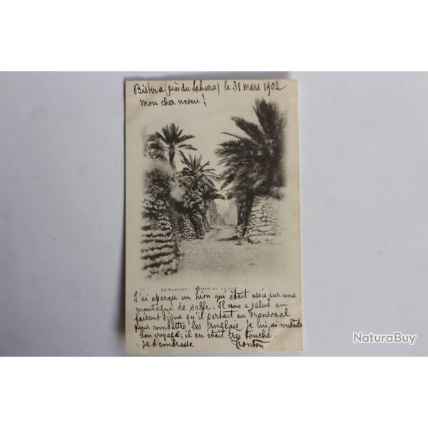 Carte postale ancienne El-Kantara Entre du village Algrie