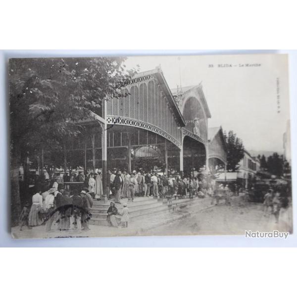 Carte postale ancienne Blida Le march Algrie
