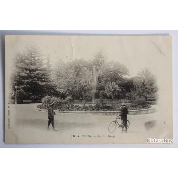 Carte postale ancienne Blida Jardin Bizot Algrie