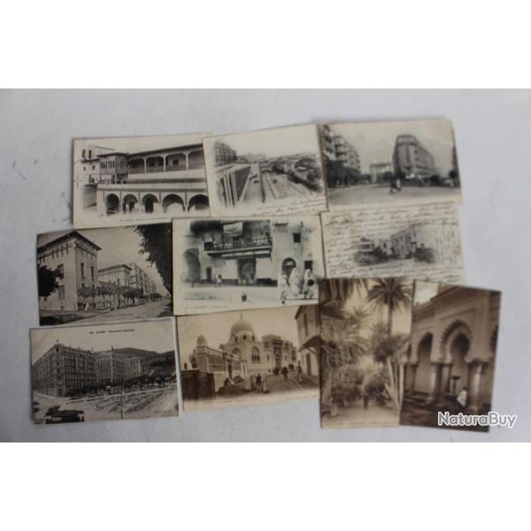 Lot 10 Cartes postales anciennes Alger Algrie