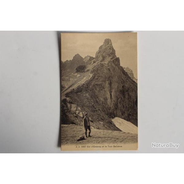 Carte postale ancienne Col d'Emaney Tour Sallires Suisse