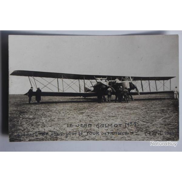 Carte postale ancienne Avion Le Jean Galmot Tour de France 1919