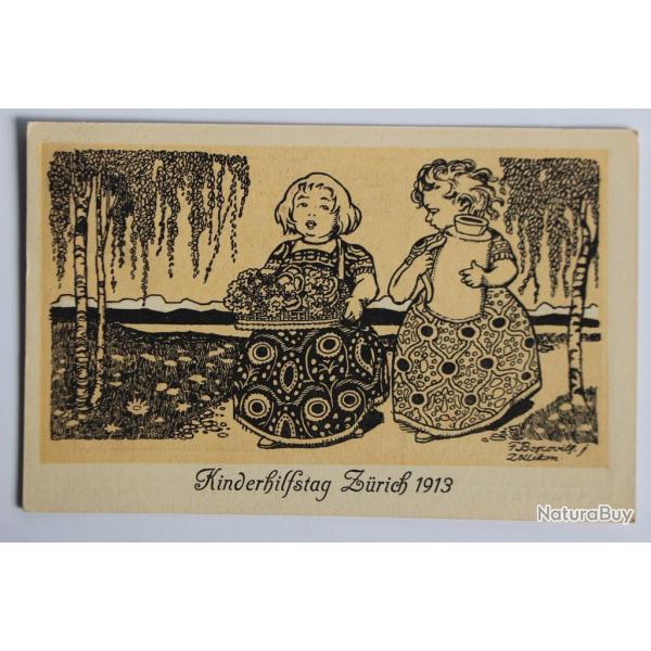 Carte postale ancienne illustre Zurich 1913 Suisse