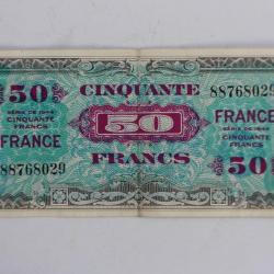 Billet Trésor 50 Francs verso France 1944