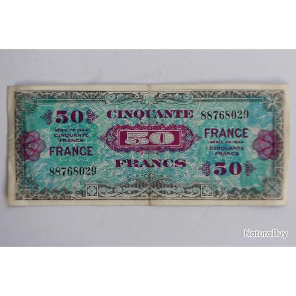 Billet Trsor 50 Francs verso France 1944