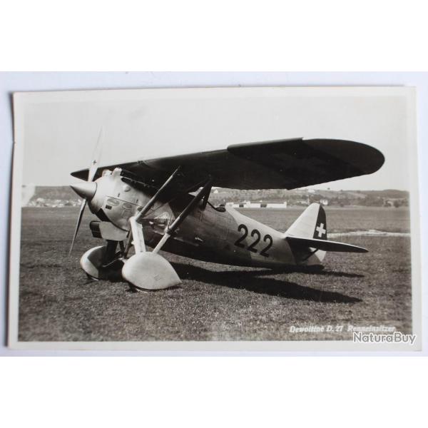 Carte postale ancienne Avion Dewoitine D.27 Renneinsitzer Suisse