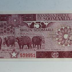 Billet 5 Shillin (shillings) Somalie 1983