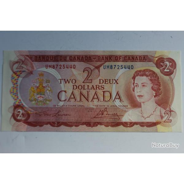 Billet 2 Dollars Canada Ottawa 1974 neuf