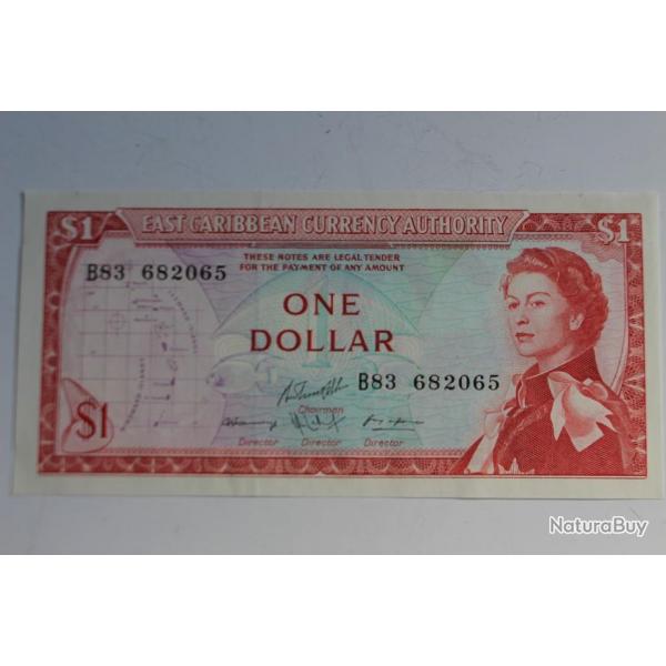 Billet 1 Dollar tats des carabes orientales 1985-1987