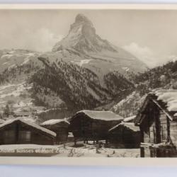 Carte postale ancienne Chalets suisses Mont Zervin 4505 m.
