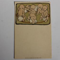 Carte postale ancienne illustrateur Fritz Ambergen Bébés