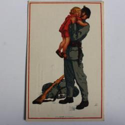 Carte postale ancienne illustrateur SONOR Tombola soldats Suisse