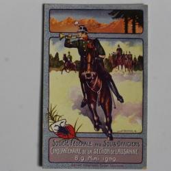 Carte postale ancienne Société fédérale des Sous-officier Lausanne 1909