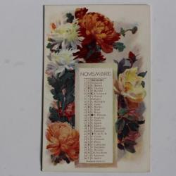 Carte postale ancienne Novembre Calendrier Fonderie Deberny