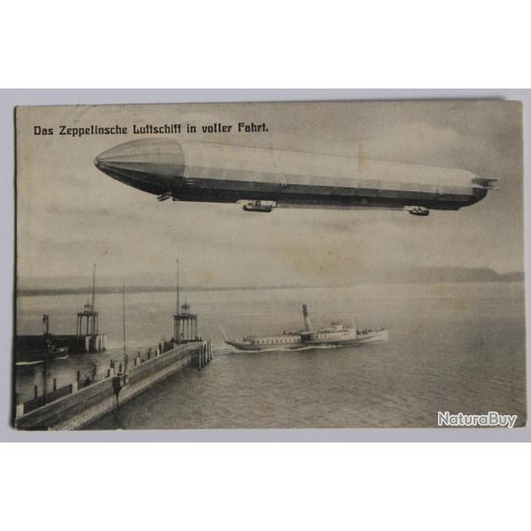 Carte postale ancienne Zeppelin port de Constance Allemagne