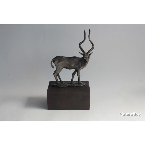 Ancienne Sculpture animalire bronze Addax antilope