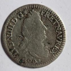 Monnaie argent Quadruple sol aux deux L 1691 Louis XIV