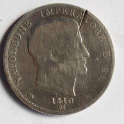 Monnaie argent 2 Lire Napoléon I 1810 M Italie