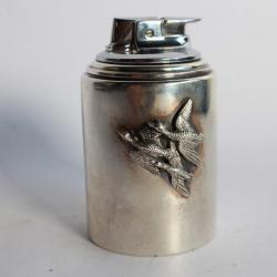 Briquet de table argent RONSON canards chasse R.Miracolier