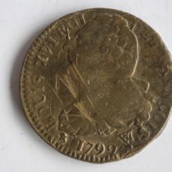 Monnaie 2 Sols aux Faisceau type François 1792 W