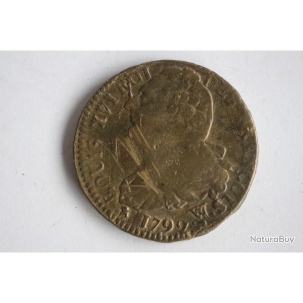 Monnaie 2 Sols aux Faisceau type Franois 1792 W