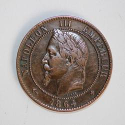 Monnaie dix centimes 1863 BB Napoléon III