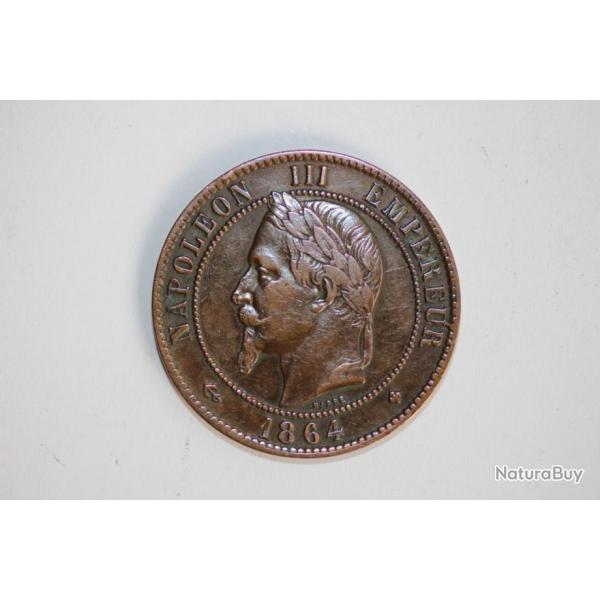 Monnaie dix centimes 1863 BB Napolon III
