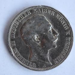 Monnaie argent 3 Mark Wilhelm II 1910 A Allemagne