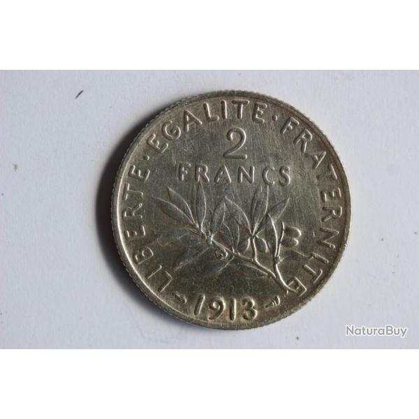 Monnaie argent 2 Francs 1913 semeuse SUP France