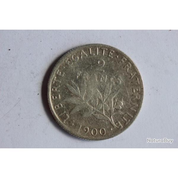 Monnaie argent 2 Francs 1900 TB France