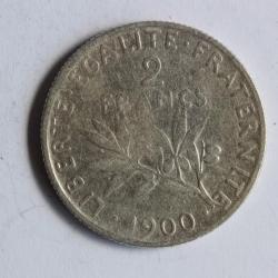 Monnaie argent 2 Francs 1900 TB France