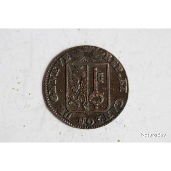 Monnaie 1 Sol Rpublique Canton de Genve 1825 Suisse